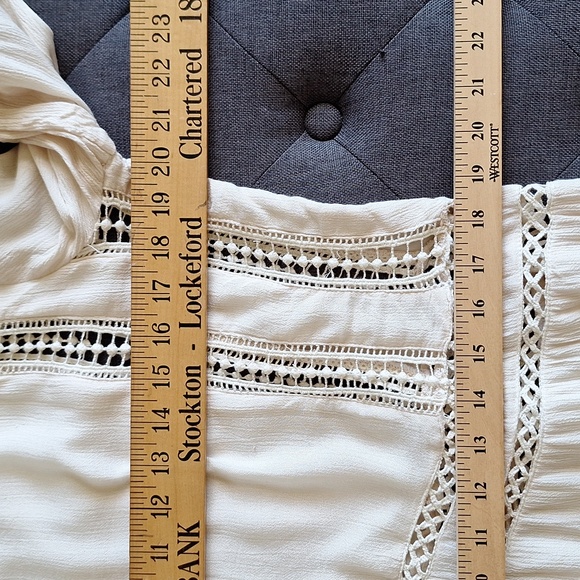 Amuse Society Crochet Boho Mini Dress Cream White Size M $105 - Picture 5 of 6